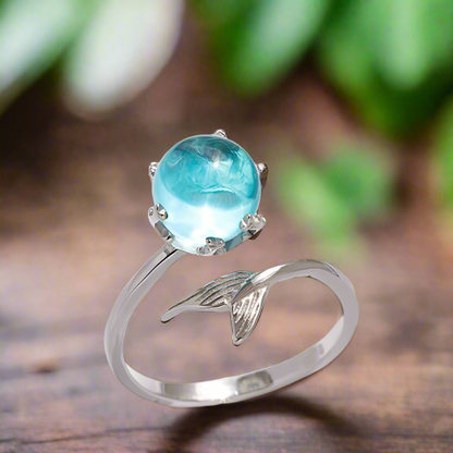 Mermaid Tale Ocean Blue Ring