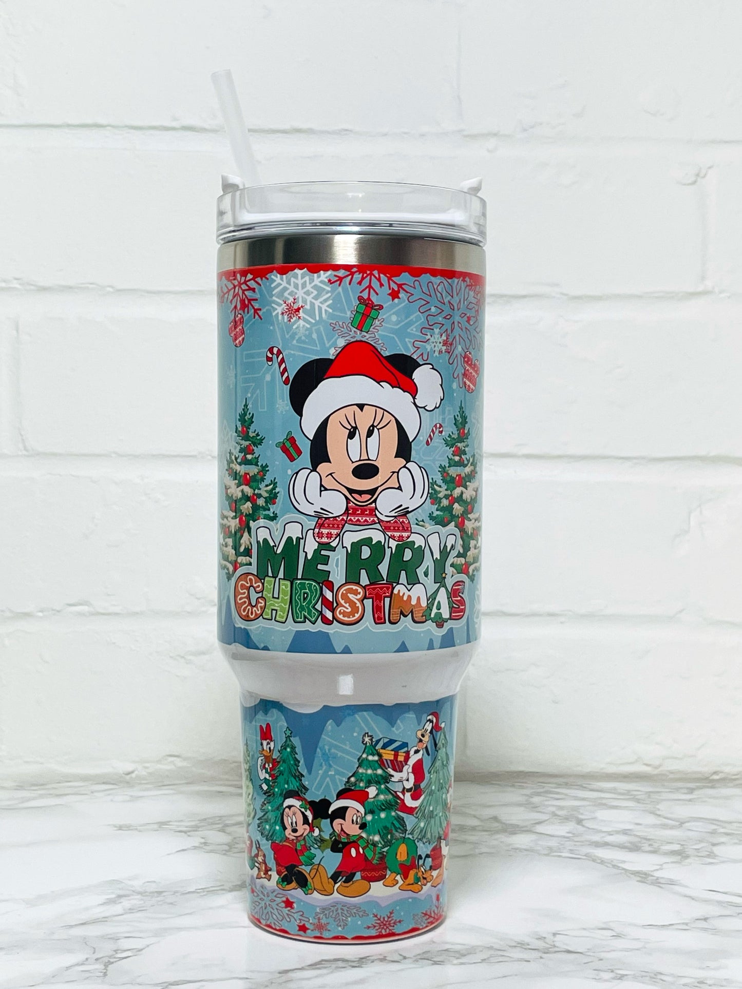 Personalized 40oz Custom Quencher Tumbler with hand wash care instructions, ideal for gifting during holidays and special occasions Christmas gifts idea 