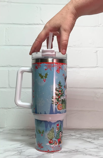 40oz Custom Quencher Tumbler – Holiday Inspired